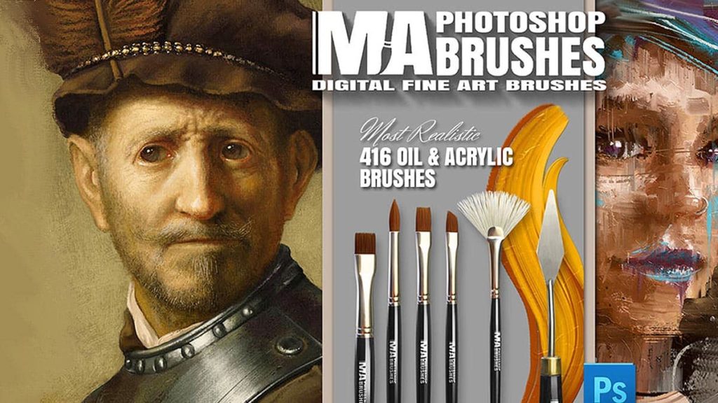 Photoshop Brushes with Oil Textures for Art Painting