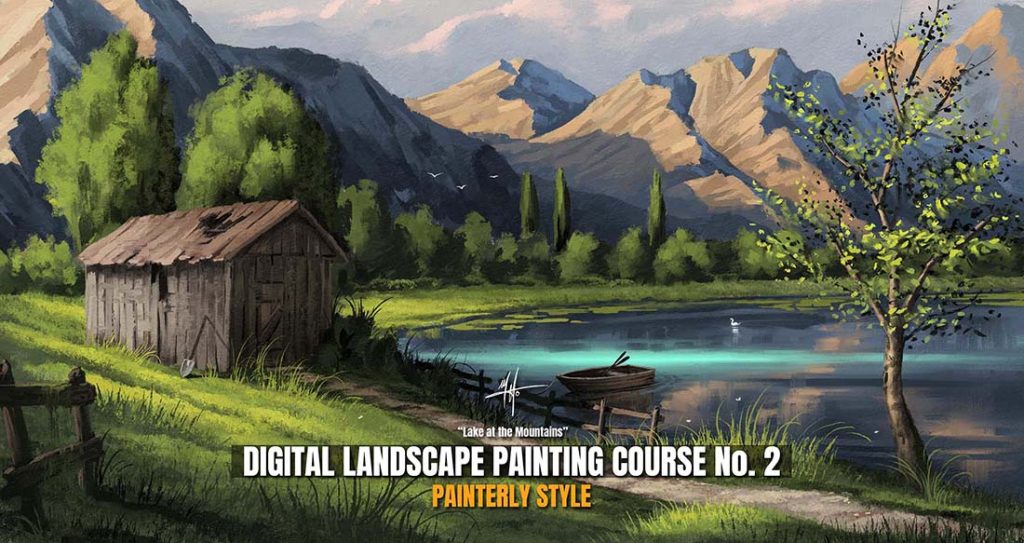 How to paint a digital landscape painting