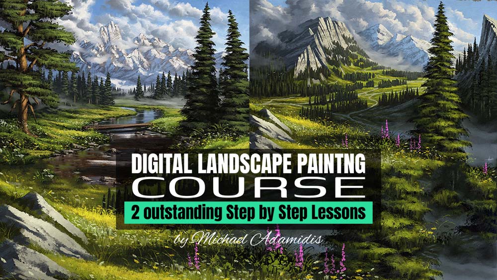 Digital Landscape Painting Course Tutorial beginner
