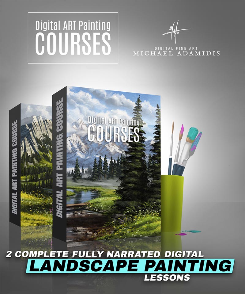 How to paint a digital landscape painting online course tutorial