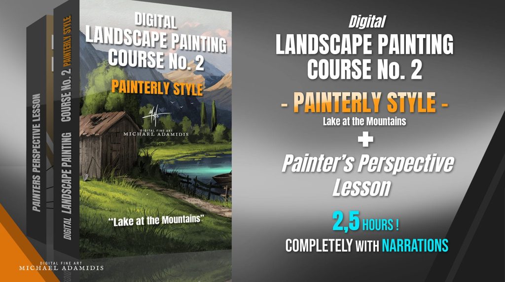 Digital landscape painting course and tutorial