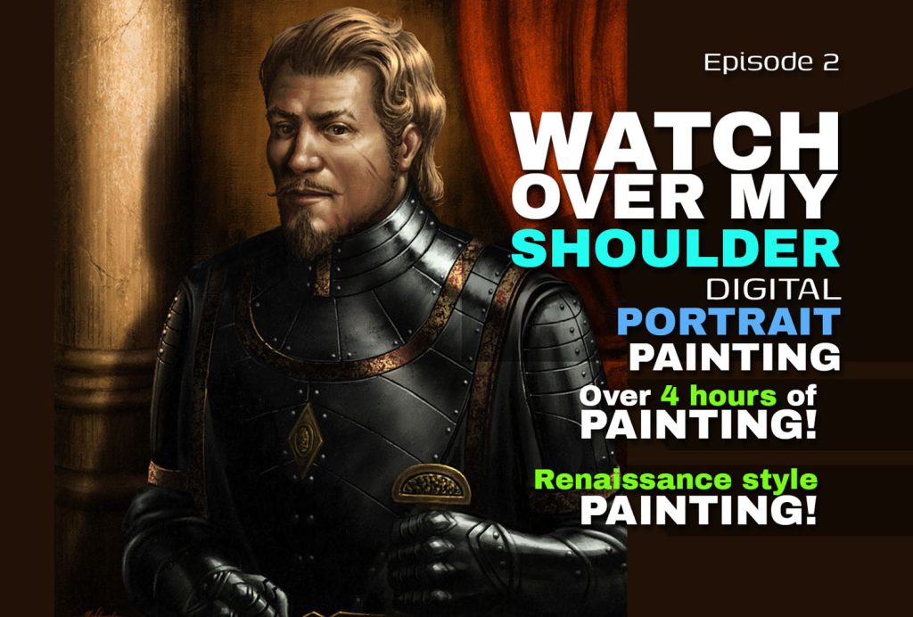 How to paint a digital portrait painting and brushes
