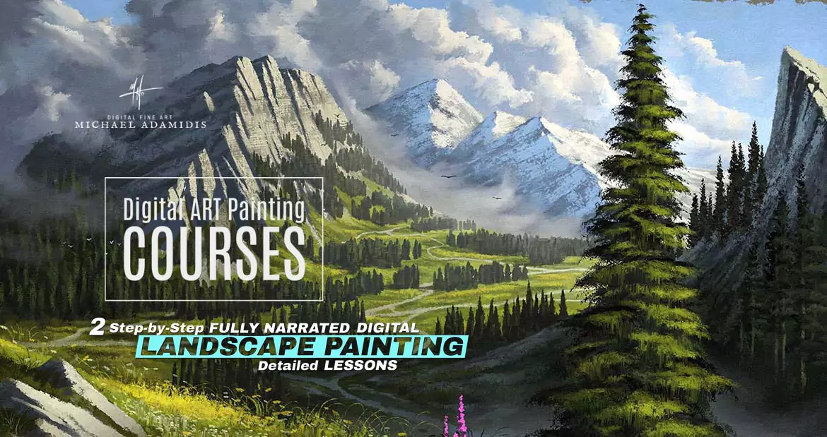How to paint a digital landscape lesson