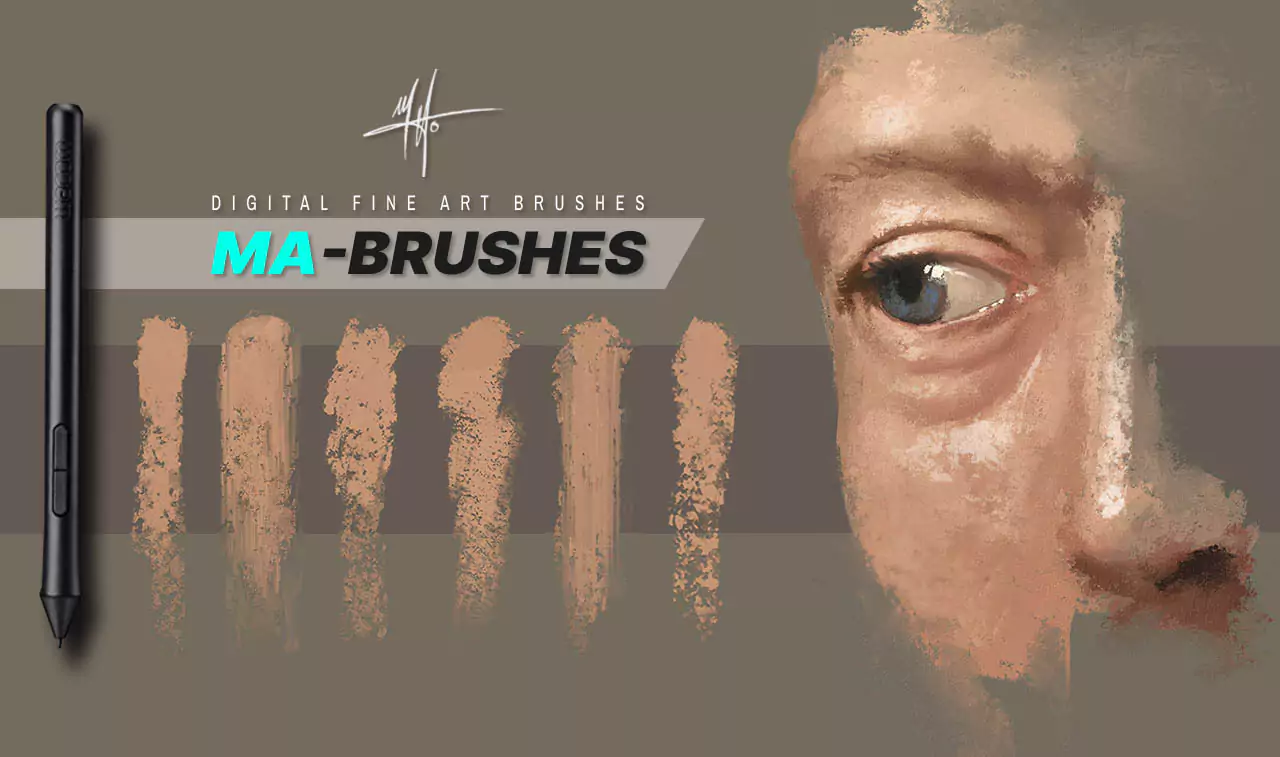 photoshop portrait oil brushes brush pack